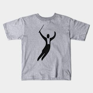 The flying musical conductor. Kids T-Shirt